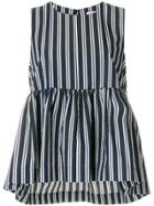 P.a.r.o.s.h. Striped Flared Blouse - Blue