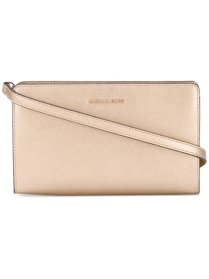 Michael Michael Kors - Zipped Clutch - Women - Leather - One Size, Grey, Leather