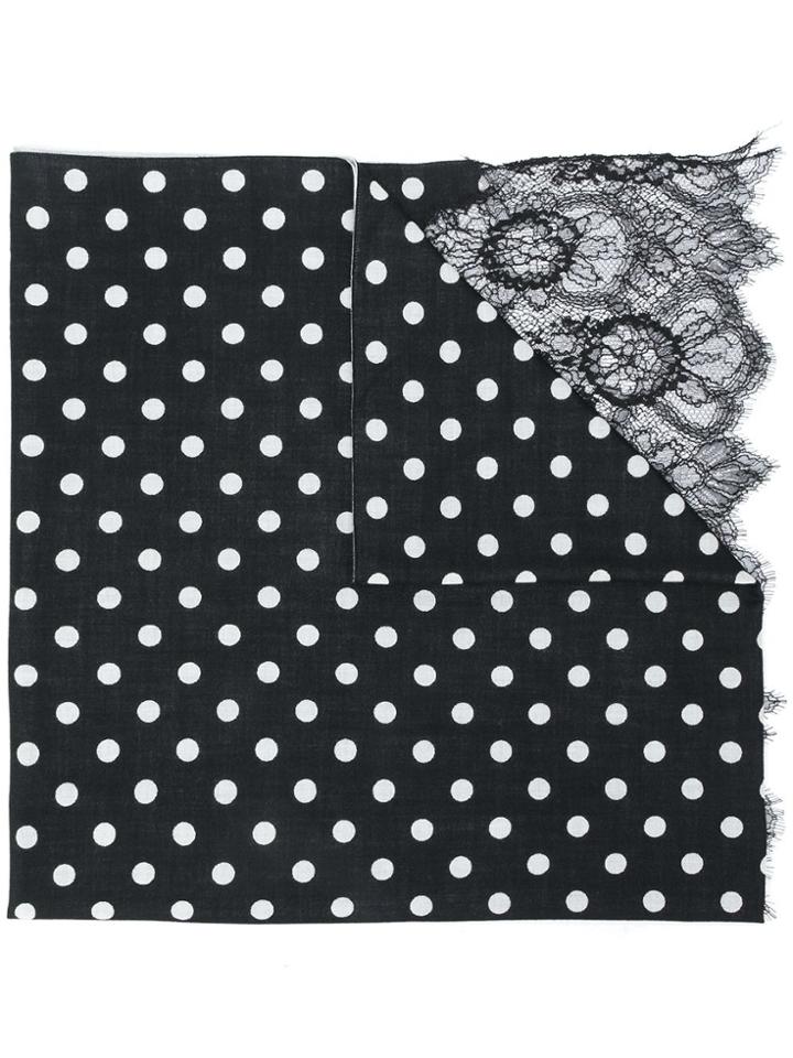 Valentino Polka-dot Scarf - Black