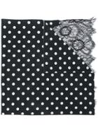 Valentino Polka-dot Scarf - Black