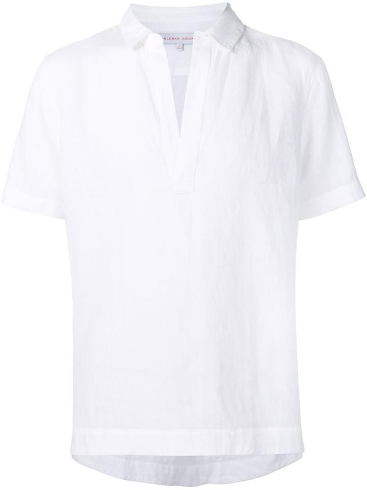 Orlebar Brown Polo Collar T-shirt, Men's, Size: Xl, White, Linen/flax