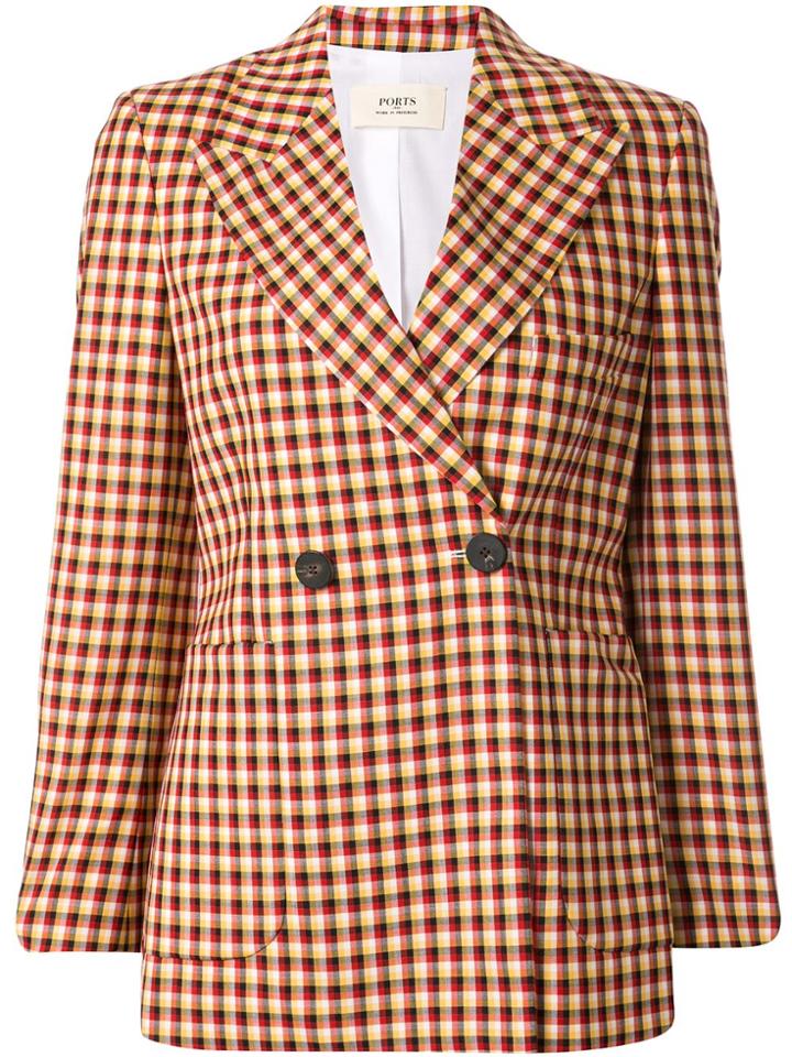 Ports 1961 Check Pattern Blazer - Multicolour