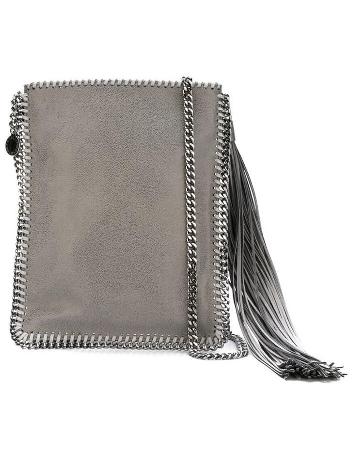 Stella Mccartney 'falabella' Flat Crossbody Bag, Women's, Grey, Polyester