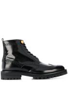 Versace Lace-up Brogue Boots - Black