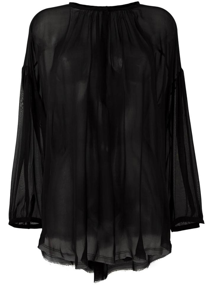 Raquel Allegra 'shirred Peasant' Blouse - Black