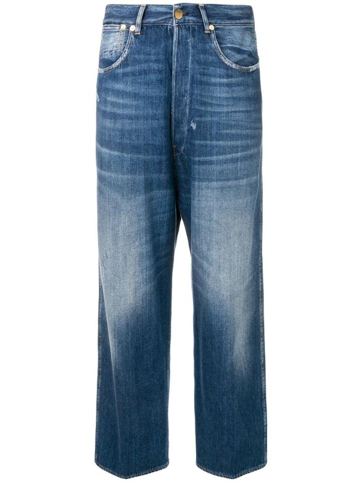 Golden Goose Deluxe Brand Cropped Boyfriend Jeans - Blue