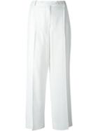 Ralph Lauren Black Straight Tailored Trousers, Women's, Size: 8, White, Silk/acetate/viscose