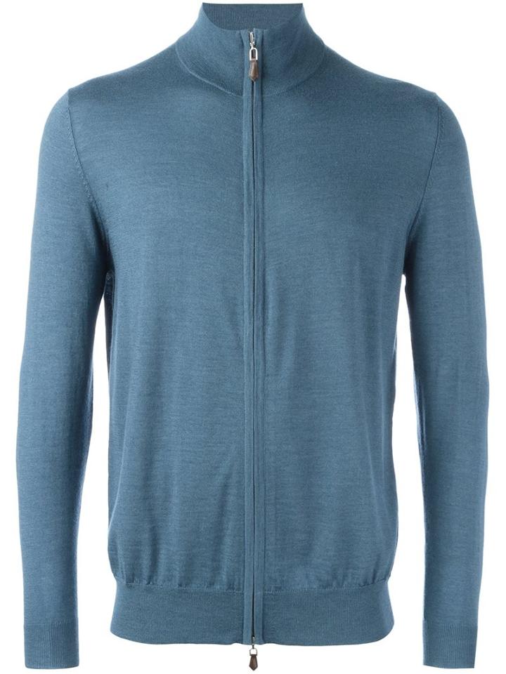 N.peal 'the Hyde Fg' Cardigan, Men's, Size: Medium, Blue, Silk/cashmere