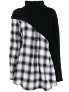 Unravel Project Contrast Tartan Shirt Dress - Black