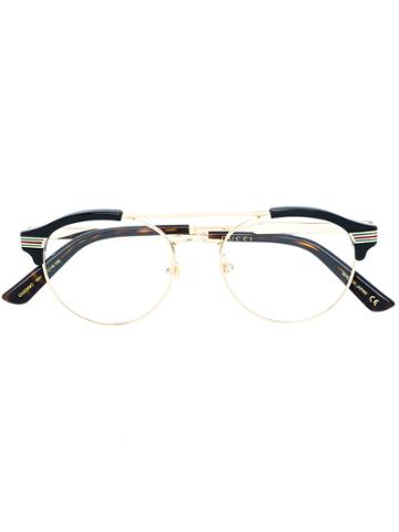 Gucci Eyewear Web Round Glasses - Metallic