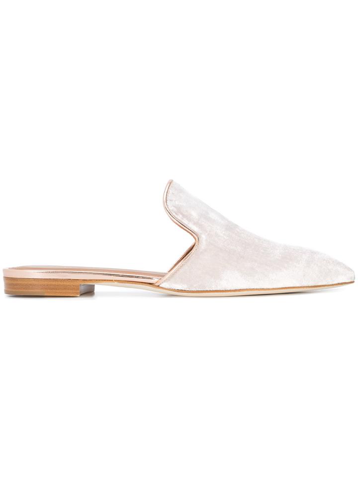 Malone Souliers Pointed Toe Slippers - White