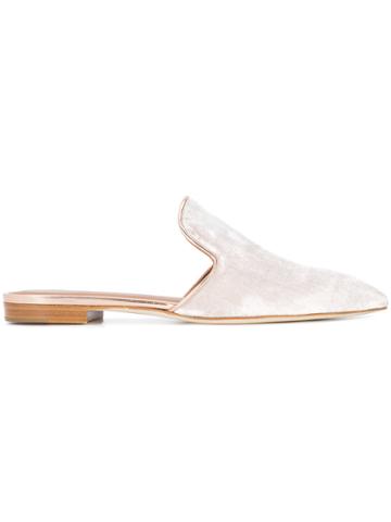 Malone Souliers Pointed Toe Slippers - White