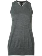 Vera Wang Lace Back Tank Top - Grey