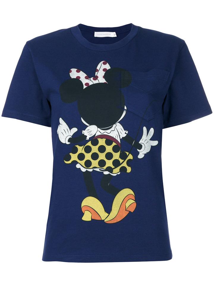 Victoria Beckham - Minnie Mouse Pocket T-shirt - Women - Cotton - 2, Blue, Cotton