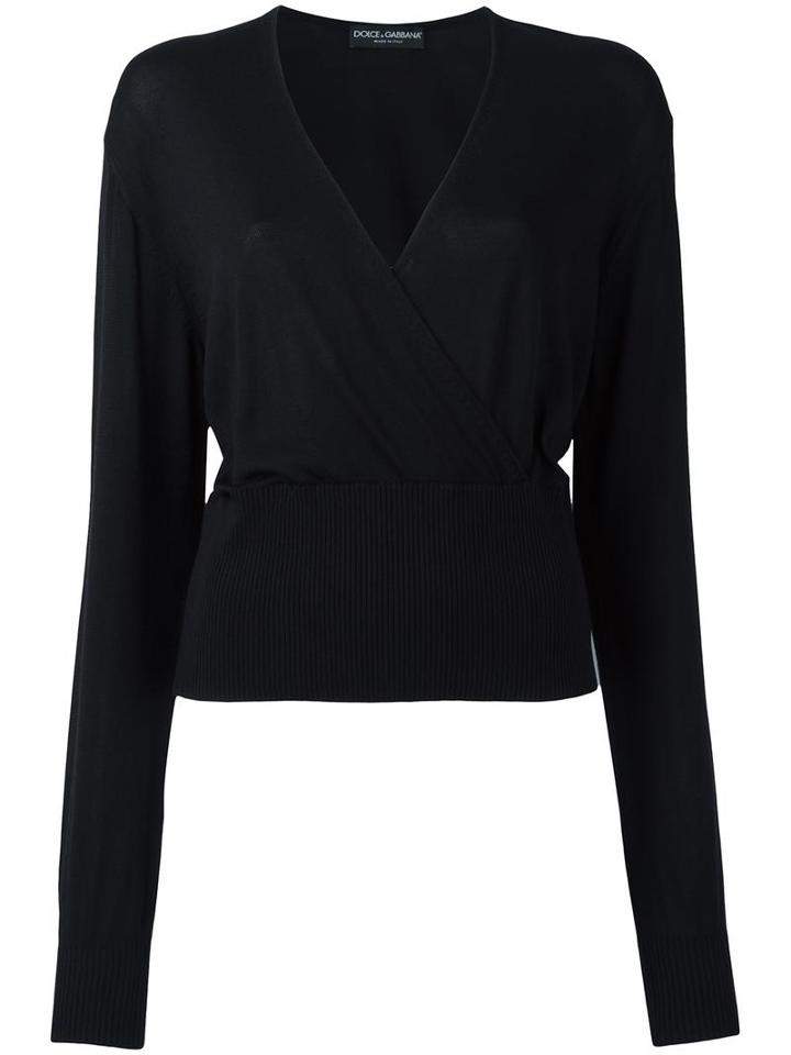 Dolce & Gabbana Wrap Jumper, Women's, Size: 44, Black, Silk