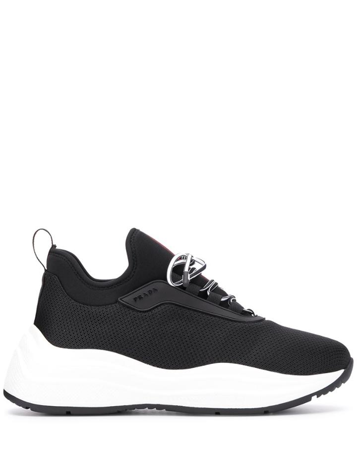 Prada Mesh Low-top Sneakers - Black