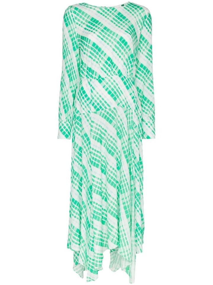 Rixo Elsa Check Print Midi Dress - Green