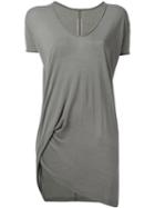 Rick Owens - Low Neck Hiked T-shirt - Women - Silk/viscose - 42, Green, Silk/viscose