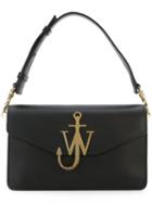 J.w. Anderson Logo Plaque Shoulder Bag, Women's, Black, Leather