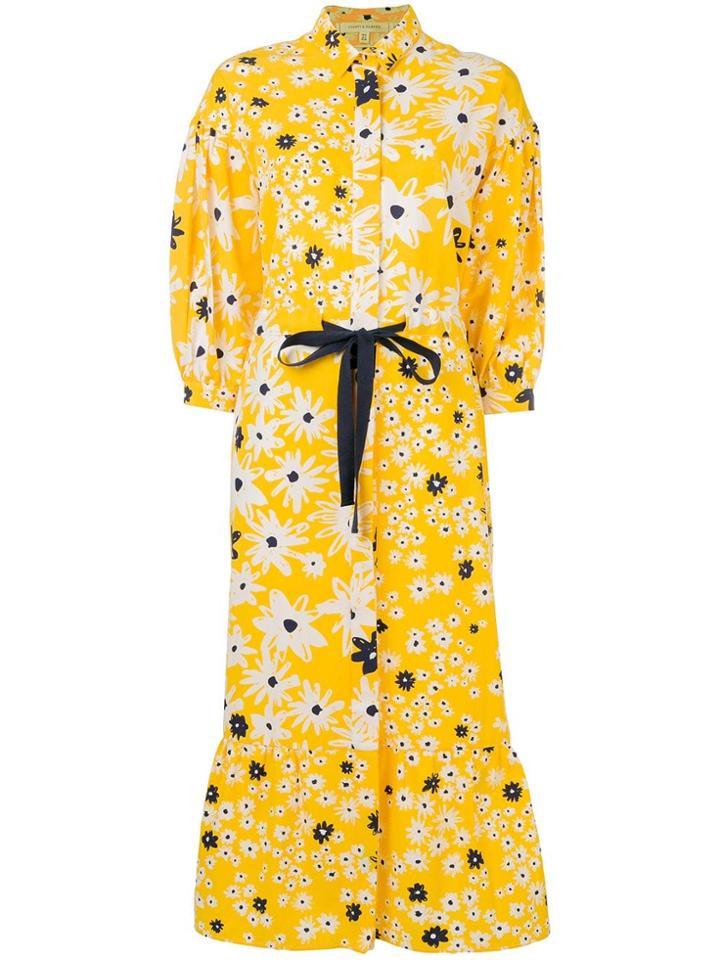 Chinti & Parker Floral Print Shirt Dress - Yellow