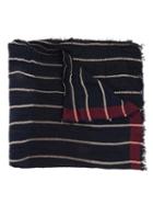 Uma Wang Striped Scarf, Men's, Blue, Cotton/polyamide/alpaca/virgin Wool