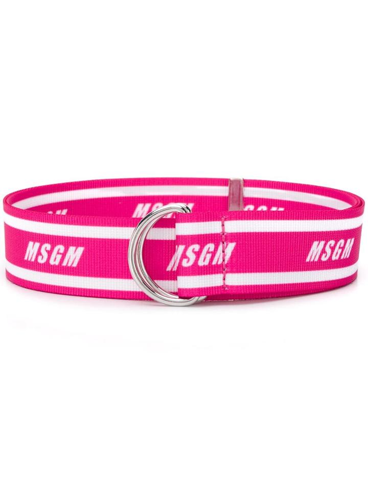 Msgm Industrial Logo Belt - Pink