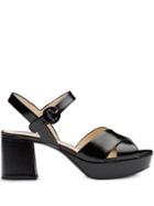 Prada Strappy Platform Sandals - Black
