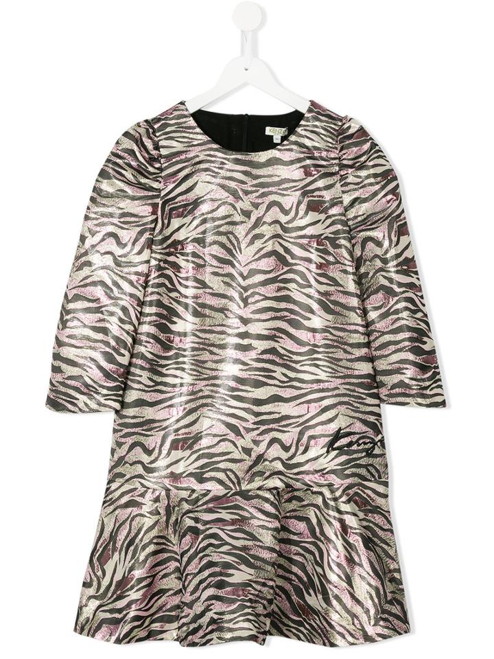 Kenzo Kids - Tiger Stripe Dress - Kids - Polyamide/polyester/viscose/metal (grey) - 16 Yrs