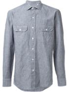 Salvatore Piccolo Patch Pocket Shirt, Men's, Size: 38, Blue, Cotton