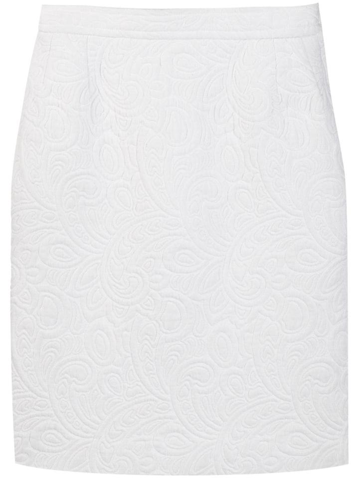 Yves Saint Laurent Pre-owned 1980's Quilted Pencil Skirt - White