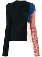 Calvin Klein 205w39nyc Colour Block Ribbed Sweater - Black