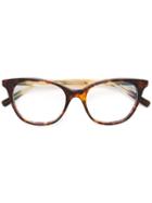 Boucheron Cat Eye Glasses, Brown, Acetate