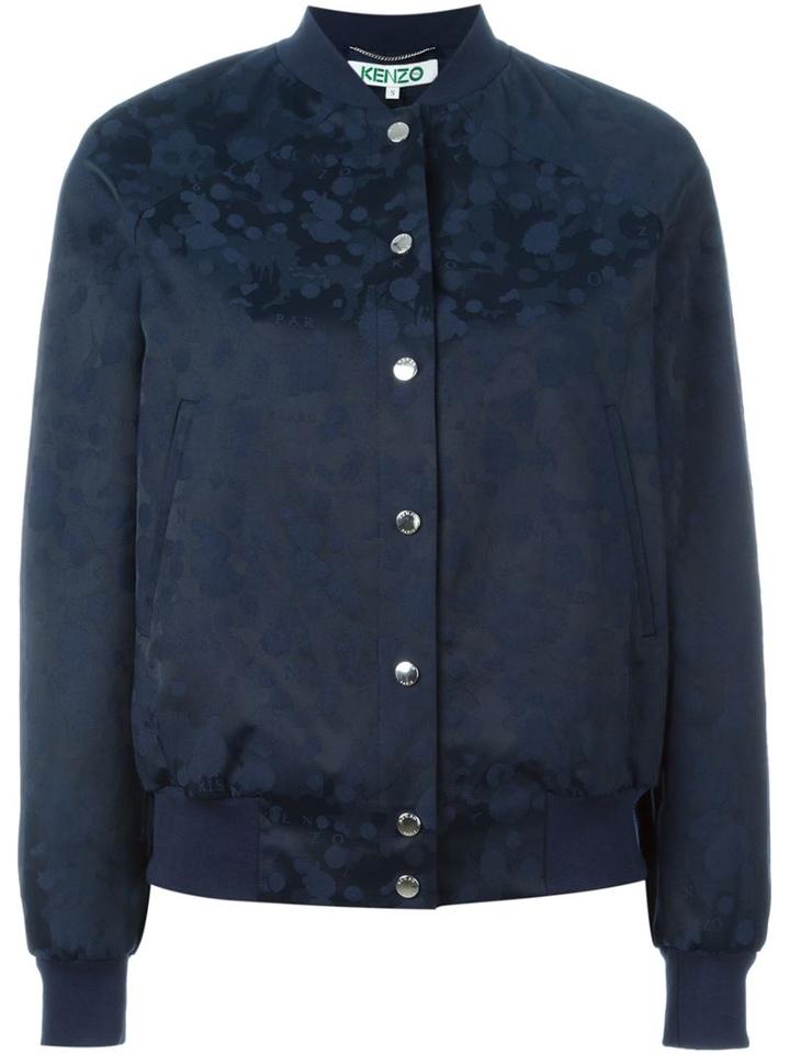 Kenzo Moonmap Bomber Jacket, Women's, Size: S, Blue, Polyester/spandex/elastane/acetate/cotton