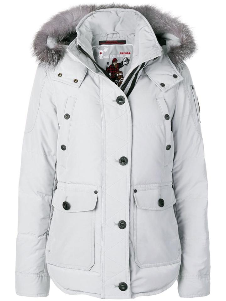 Moose Knuckles Hooded Padded Coat - Grey