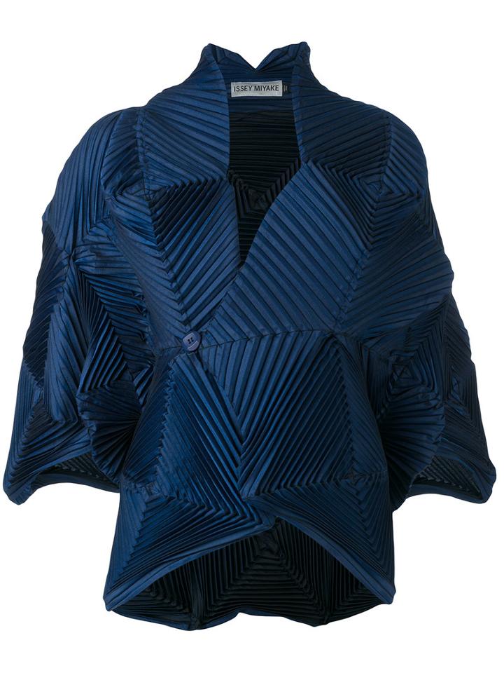 Issey Miyake Men - Plissé Jacket - Women - Polyester/polyurethane - 2, Blue, Polyester/polyurethane