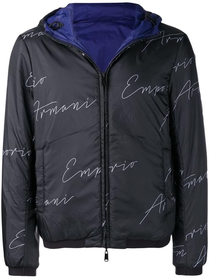 Emporio Armani Short Wind Breaker Jacket - Black