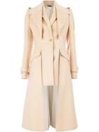 Alexander Mcqueen Double-layer Coat - Neutrals