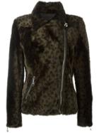 Drome Leopard Print Fur Jacket, Women's, Size: Medium, Green, Sheep Skin/shearling/acetate/viscose