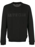 Calvin Klein - Logo Embroidered Sweatshirt - Men - Cotton/spandex/elastane/polyester - L, Black, Cotton/spandex/elastane/polyester
