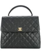 Chanel Vintage Quilted Cc Handbag - Black
