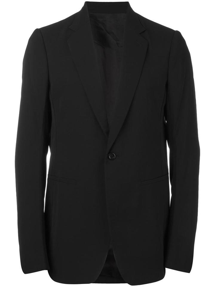 Rick Owens Single Button Blazer, Men's, Size: 52, Black, Viscose/virgin Wool/cotton/cupro