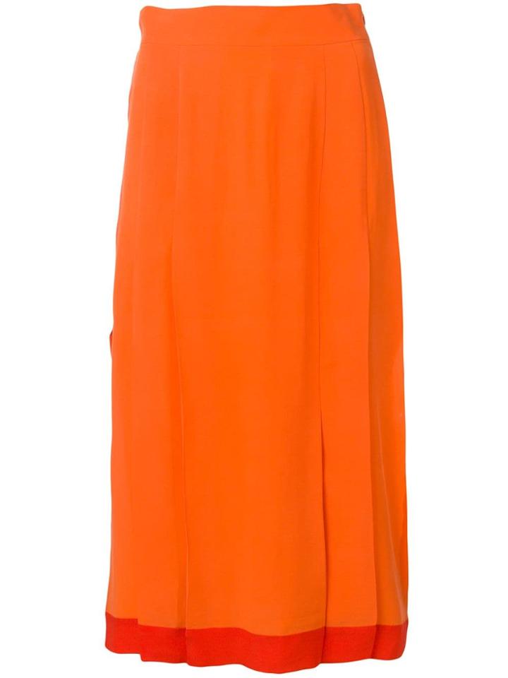 Cashmere In Love High-waisted Pleated Skirt - Orange
