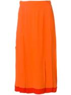 Cashmere In Love High-waisted Pleated Skirt - Orange
