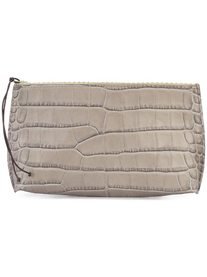 B May Embossed Make Up Bag - Grey