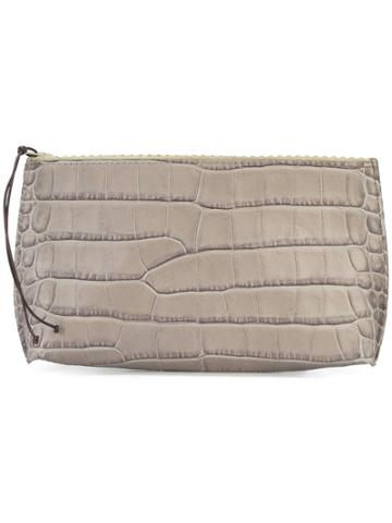 B May Embossed Make Up Bag - Grey