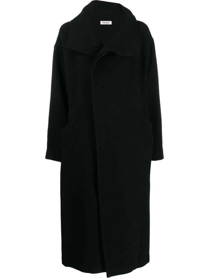 Plantation Concealed Front Coat - Black