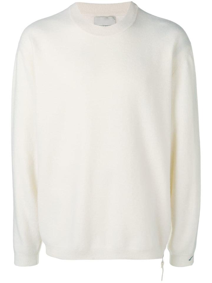 Laneus Long-sleeve Fitted Sweater - White