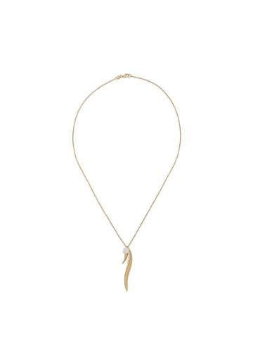 Daou 18kt Yellow Gold Phoenix Feather Diamond And Opal Pendant