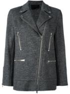 Alexander Wang Moto Jacket, Women's, Size: 0, Grey, Polyester/rayon/wool