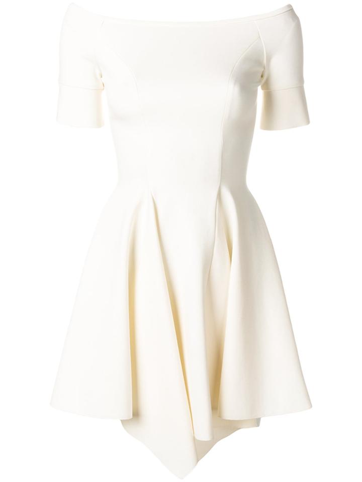 Plein Sud Jeanius Scoop Neck Fitted Dress - White